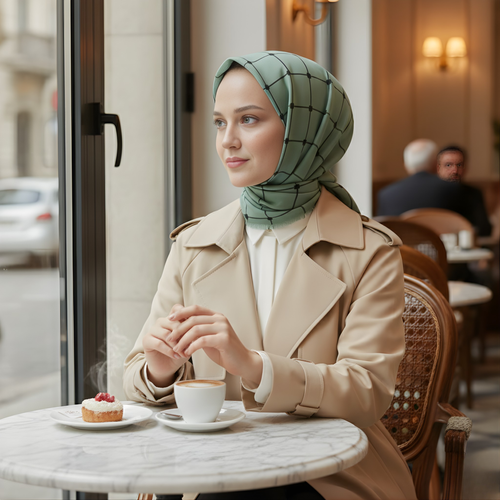 Gün Boyu Ferah Pamuk Eşarp AltınKuş